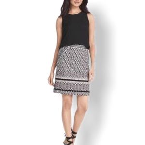 White House Black Market Skirt Geometric Lined Hidden Zipper Size 10 EUC